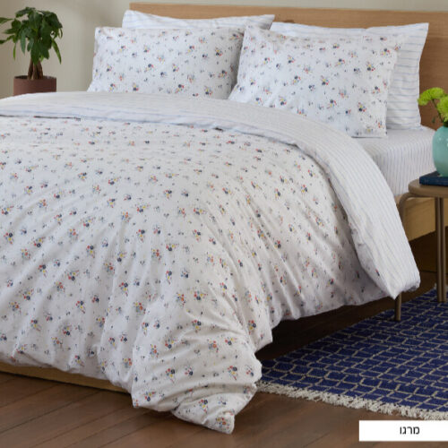 סט מצעים | 100 אחוז כותנה פרקל | דגם מרגו | מבצע זוגי ב159 ש"ח