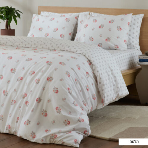 סט מצעים | 100 אחוז כותנה פרקל | דגם תלמה | מבצע זוגי ב159 ש"ח