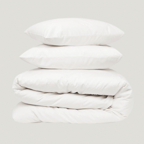 סט מצעים 100% כותנה מצרית בעיבוד סאטן 500 חוט פרימיום - לבן