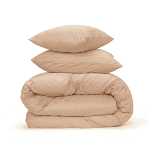 סט מצעים 100% כותנה מצרית בעיבוד סאטן 500 חוט פרימיום- קרמל מעודן