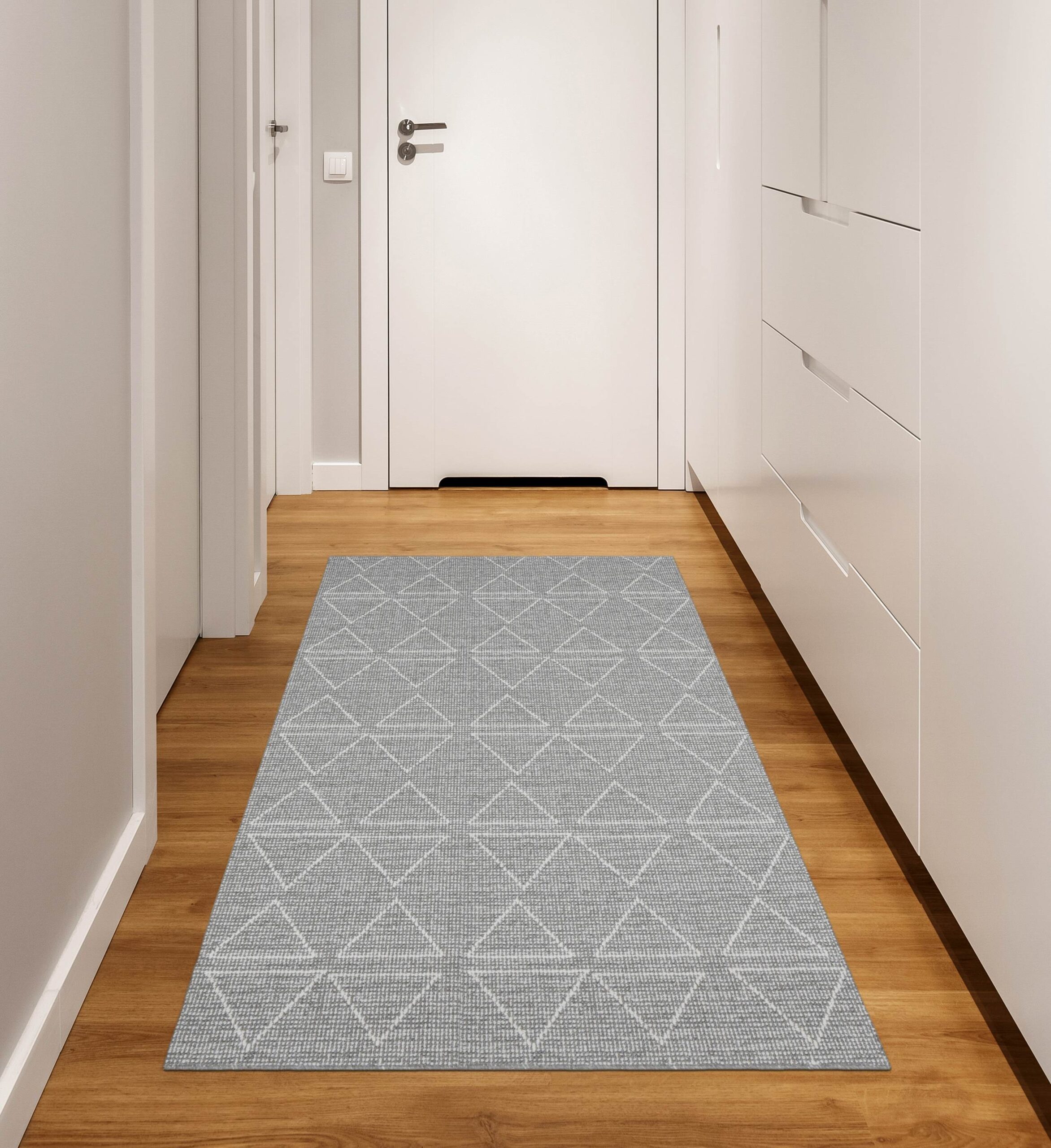 שטיח למטבח/מסדרון - דגם עקבה אפור | לא מחליק – תמונה 4