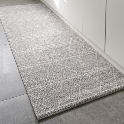 שטיח למטבח/מסדרון - דגם עקבה אפור | לא מחליק