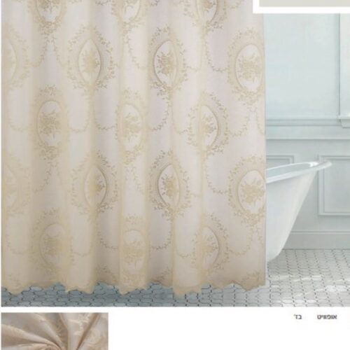 וילון אמבטיה עם כותרת - דגם מרציפן