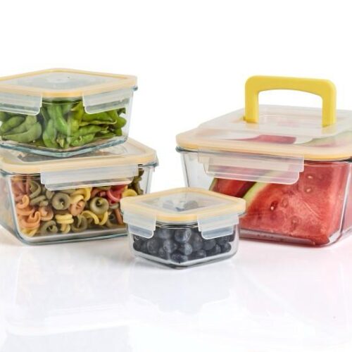 מארז מיכלי אחסון סולתם – זכוכית מחוסמת | מתאים לתנור, מיקרוגל, מקפיא והגשה