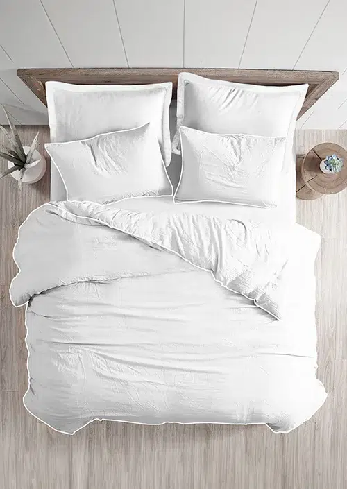 סט מצעים | 100 אחוז כותנה פרקל | דגם עמנואל לבן – תמונה 2