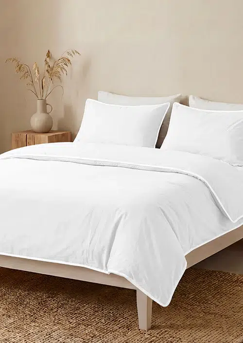 סט מצעים | 100 אחוז כותנה פרקל | דגם עמנואל לבן