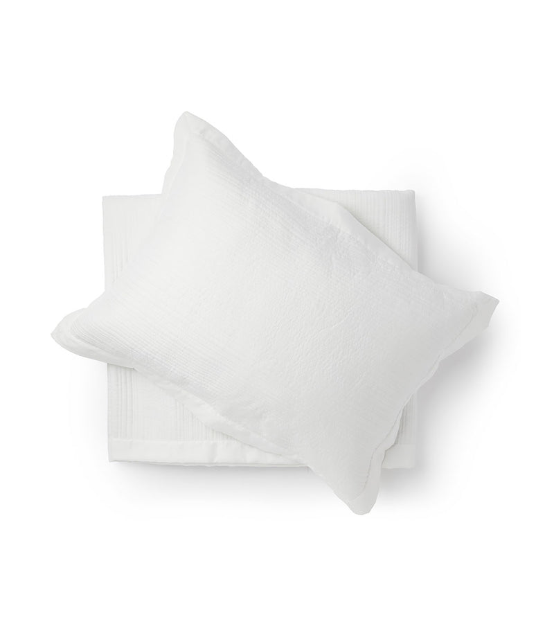 סט כיסוי מיטה זוגי וציפיות דגם עופרי - צבע לבן – תמונה 2