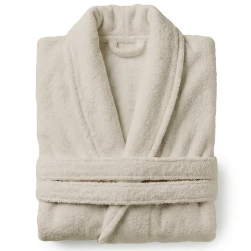 חלוק רחצה כותנה למבוגרים - אבן