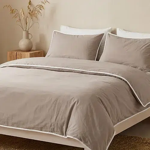 סט מצעים | 100 אחוז כותנה פרקל | דגם עמנואל מוקה