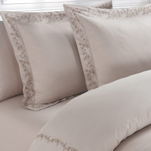 סט מצעים רקום דגם דנית ורוד 3125 | 100% כותנה בעיבוד סאטן צפיפות 300