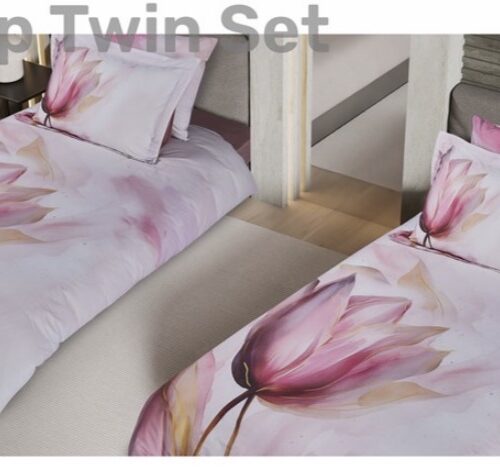 סט מצעים למיטה יהודית - פרקל כותנה T200 דגם טוליפ 030