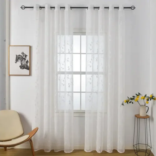 וילון רקום אמרלד – שמנת