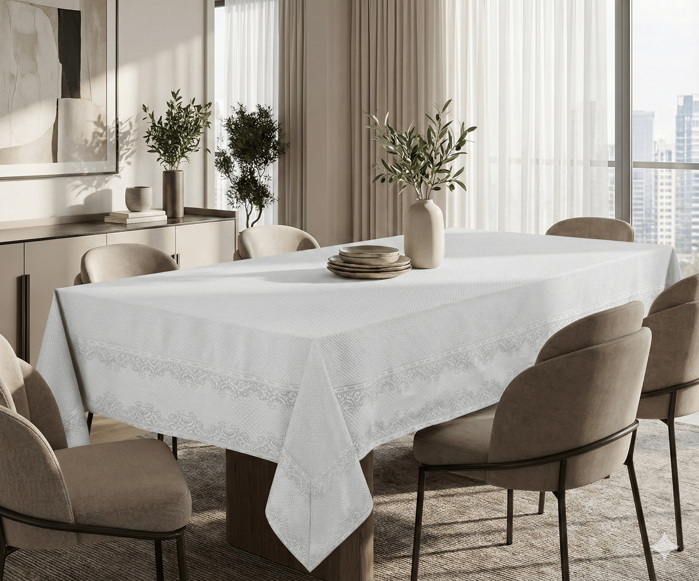 מפת ארוח ג'קארד דגם ארבל במגוון צבעים