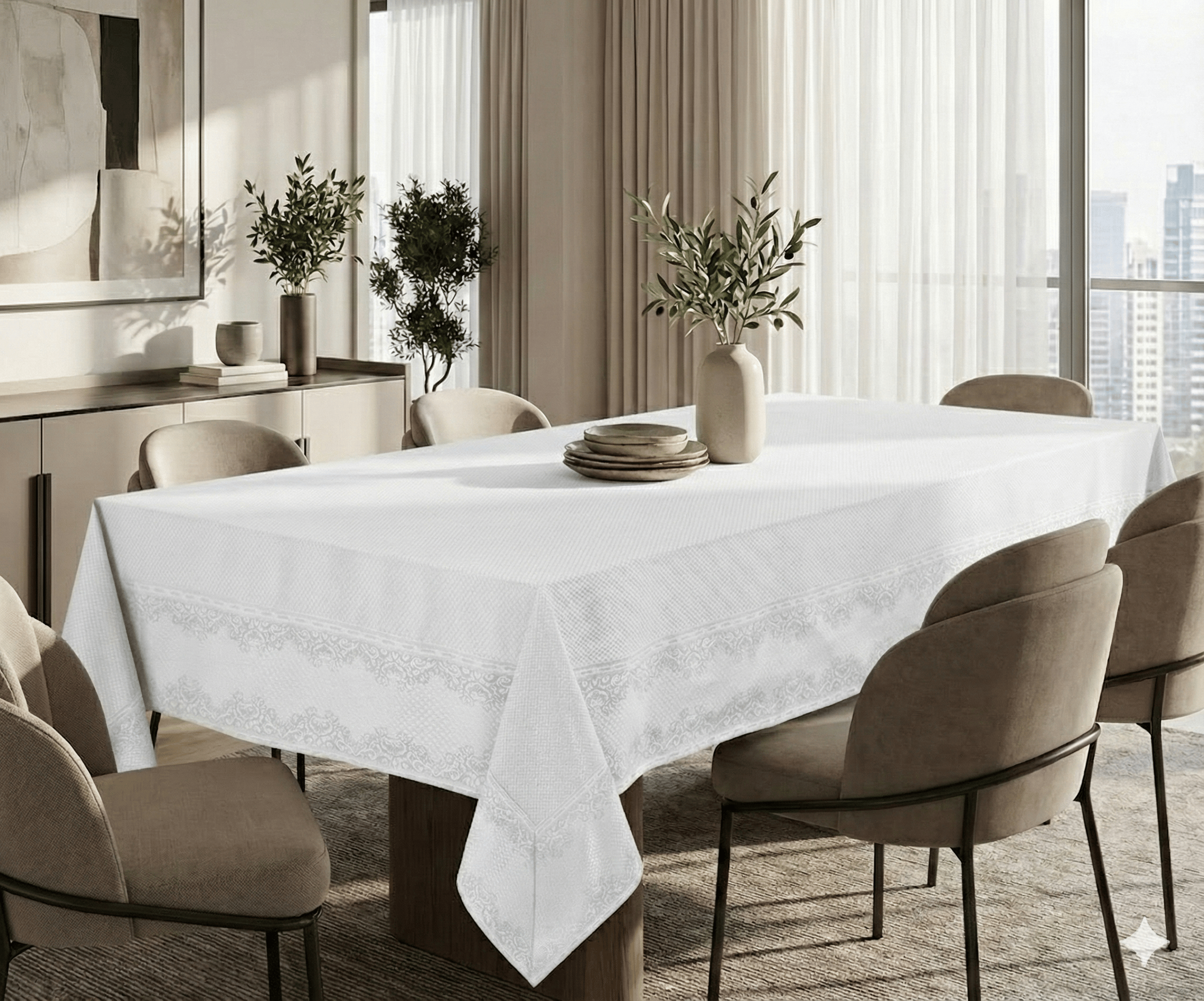 מפת ארוח ג'קארד דגם ארבל במגוון צבעים – תמונה 3