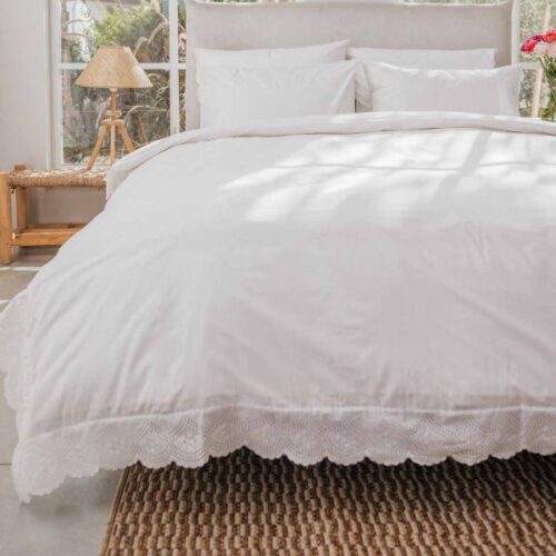 סט מצעים ורדינון | 100% כותנה פרקל 200 חוטים דגם Cecile