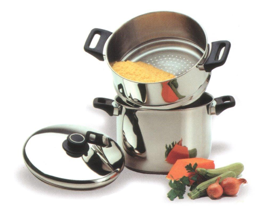 סיר קוסקוס סולתם | 5+7 ליטר 24 ס”מ מכסה נירוסטה מסדרת Alon – תמונה 2