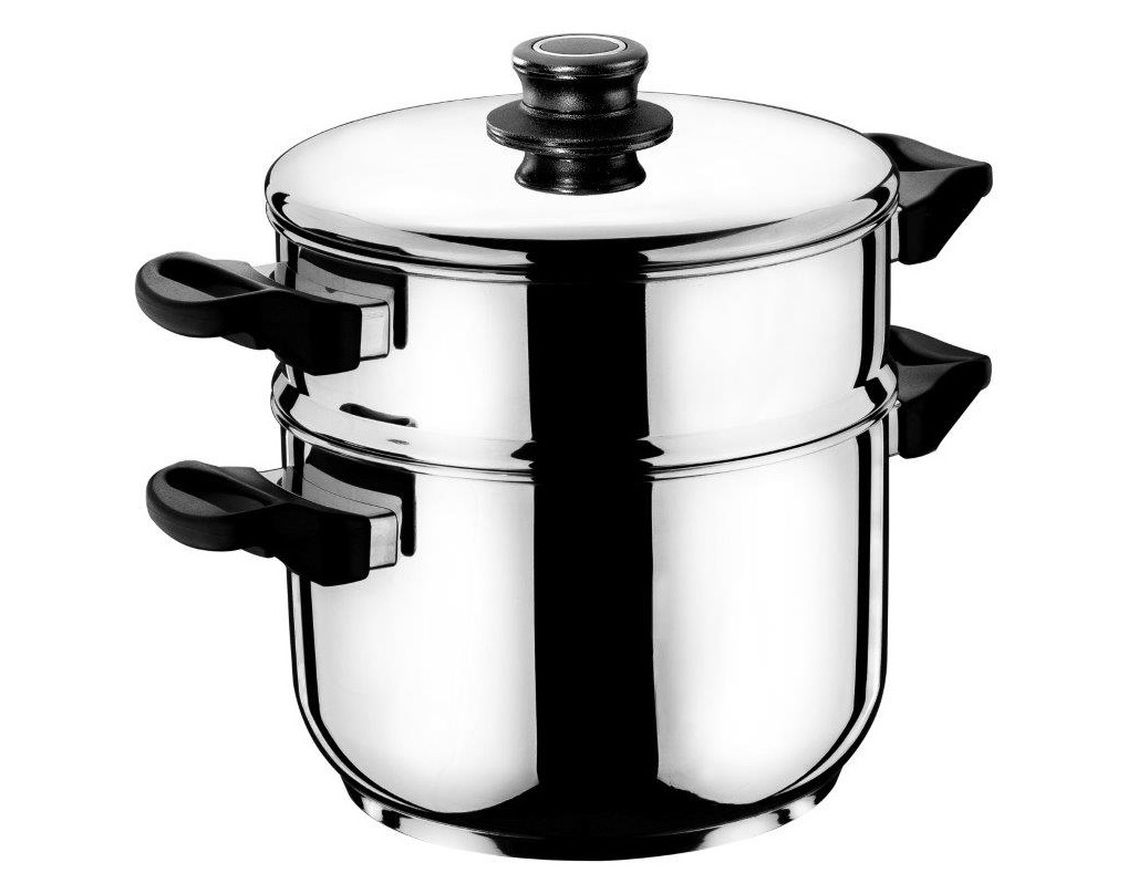 סיר קוסקוס סולתם | 5+7 ליטר 24 ס”מ מכסה נירוסטה מסדרת Alon