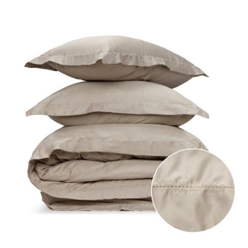 מצעי 100% כותנה סאטן |  צפיפות 500 | דגם כרמים חול בגימור לולאות