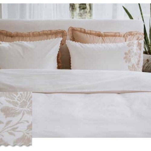 סט מצעים ורדינון | 100% כותנה פרקל 200 חוטים דגם Emilia